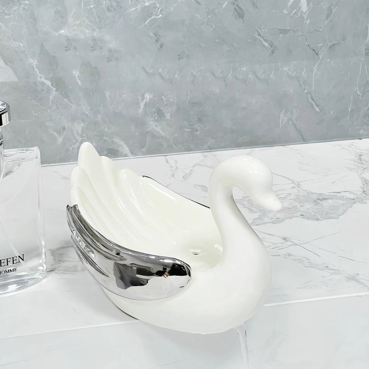 Dimensions porte-savon cygne design artistique premium accessoire décoratif salle de bain