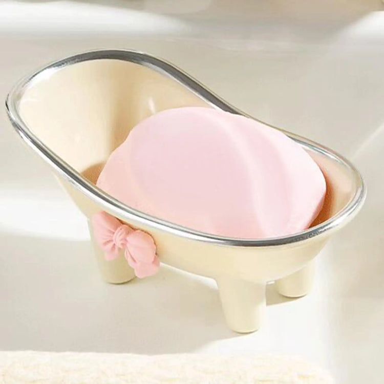 Porte-savon baignoire miniature premium en utilisation - Support savon décoratif fonctionnel pour salle de bain
