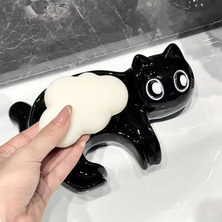 Porte-savon chat mignon céramique 623g - design animal décoratif hygiène enfants adultes