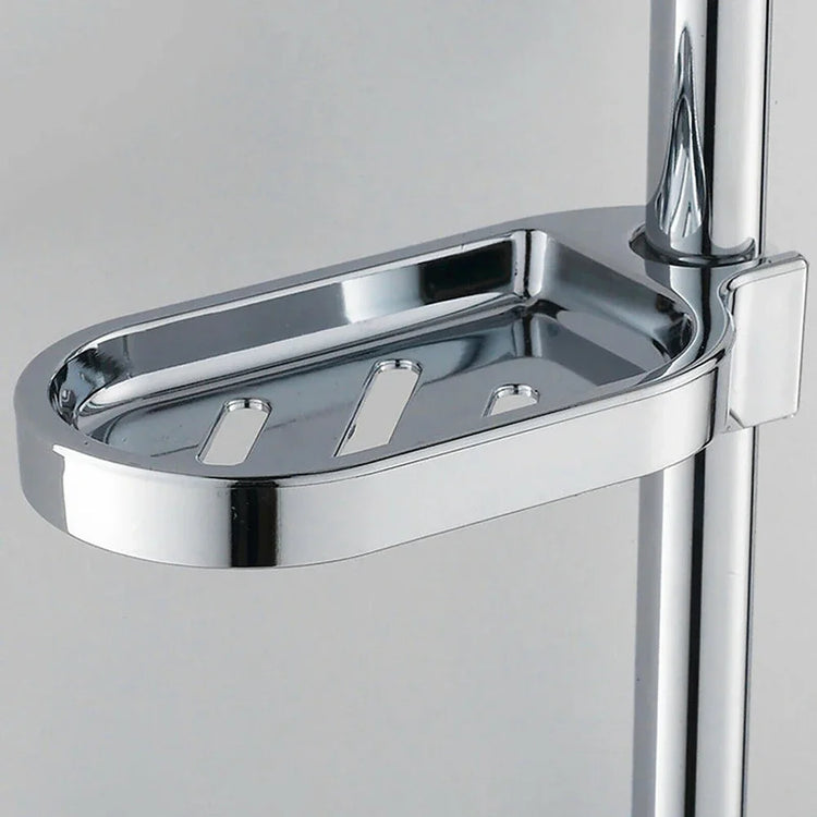 Barre douche porte-savon 2-en-1 installation simplifiée sécurisée - finition résistante corrosion humidité universelle