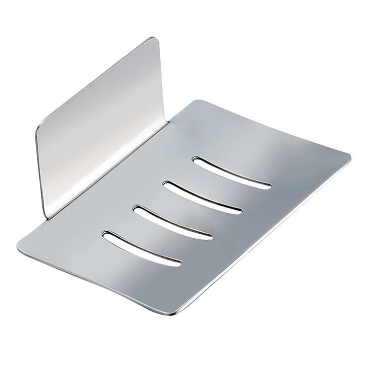 Porte-savon adhésif premium fixation sans perçage carrelage verre métal 12cm - Le porte savon