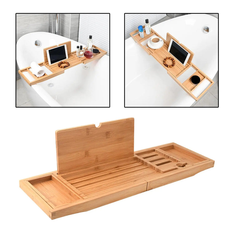Plateau de baignoire en bois pour divers articles