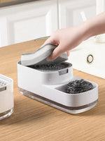 Distributeur Savon Liquide Premium 2-en-1 avec Porte-Éponge - Élégance Moderne Salle de Bain - Vignette | Le porte savon