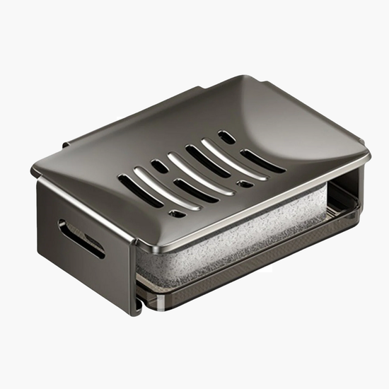 Boîte porte-savon voyage premium blanche - vue principale avec couvercle fermé