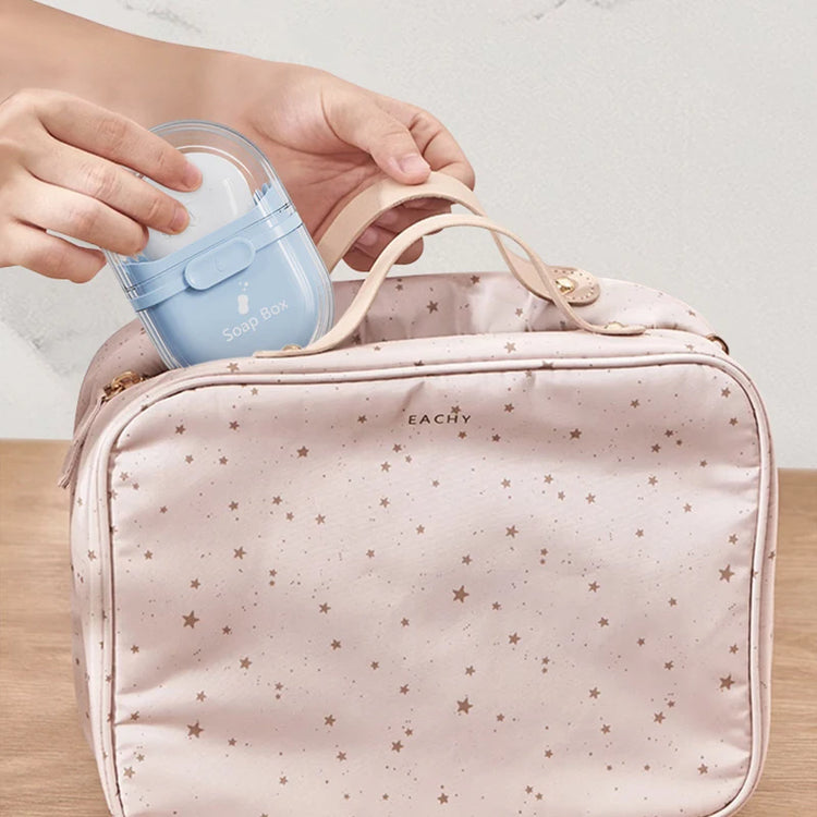 Boîte porte-savon voyage premium étanche compact nomade protection optimale fermeture sécurisée système verrouillage fiable
