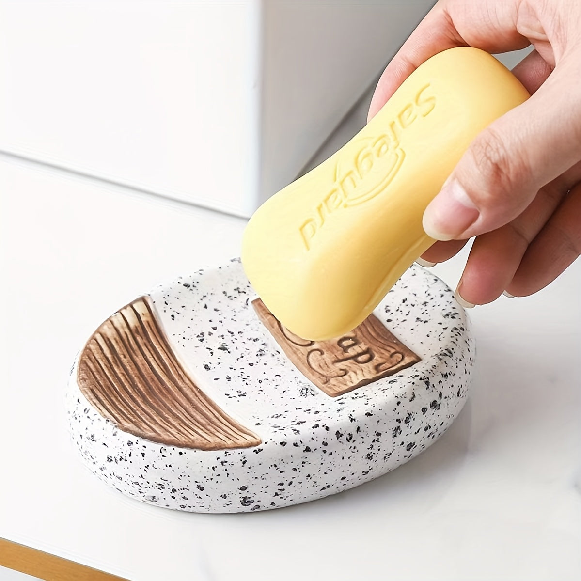 Distributeur savon céramique premium design marbre doré luxueux - élégant moderne double paroi résistant accessoire salle de bain
