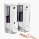 Distributeur savon mural premium sans perçage - Installation facile adhésive pour salle de bain moderne