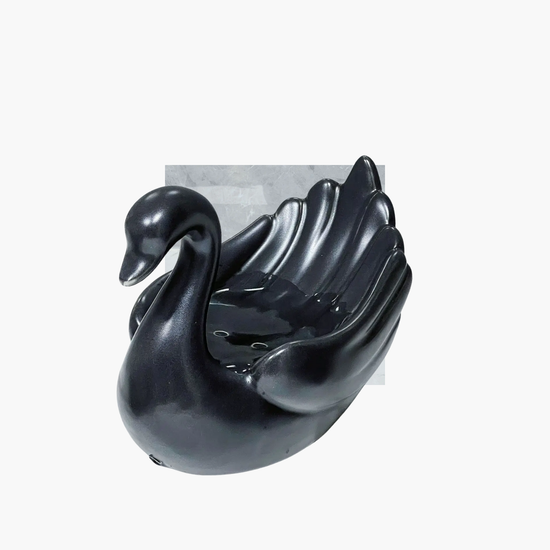 Finition premium porte-savon cygne artistique matériau noble accessoire luxe salle de bain