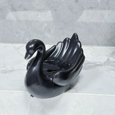 Finition premium porte-savon cygne artistique matériau noble accessoire luxe salle de bain