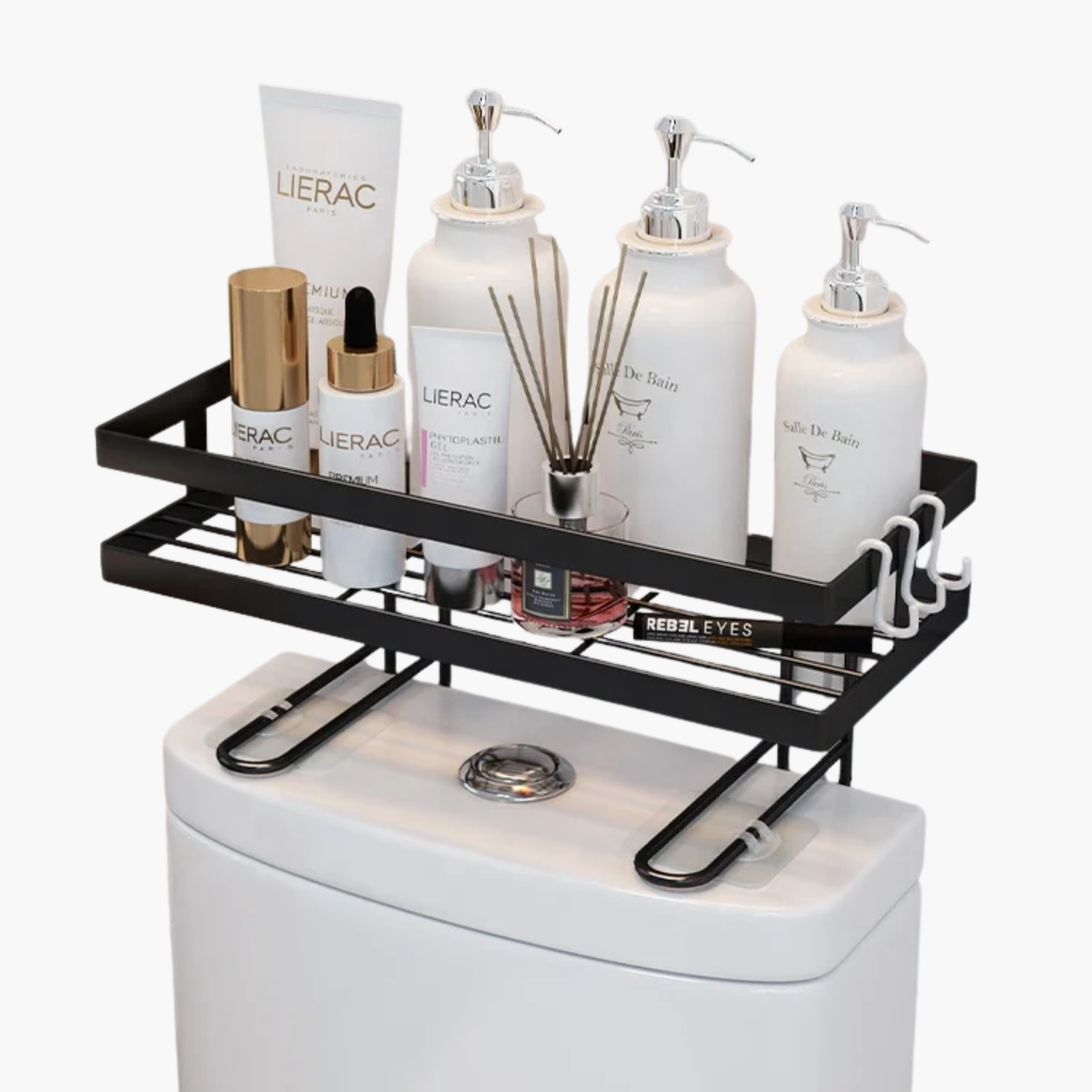 Organisateur salle de bain inox résistant corrosion - acier inoxydable antibactérien pieds antidérapants stable
