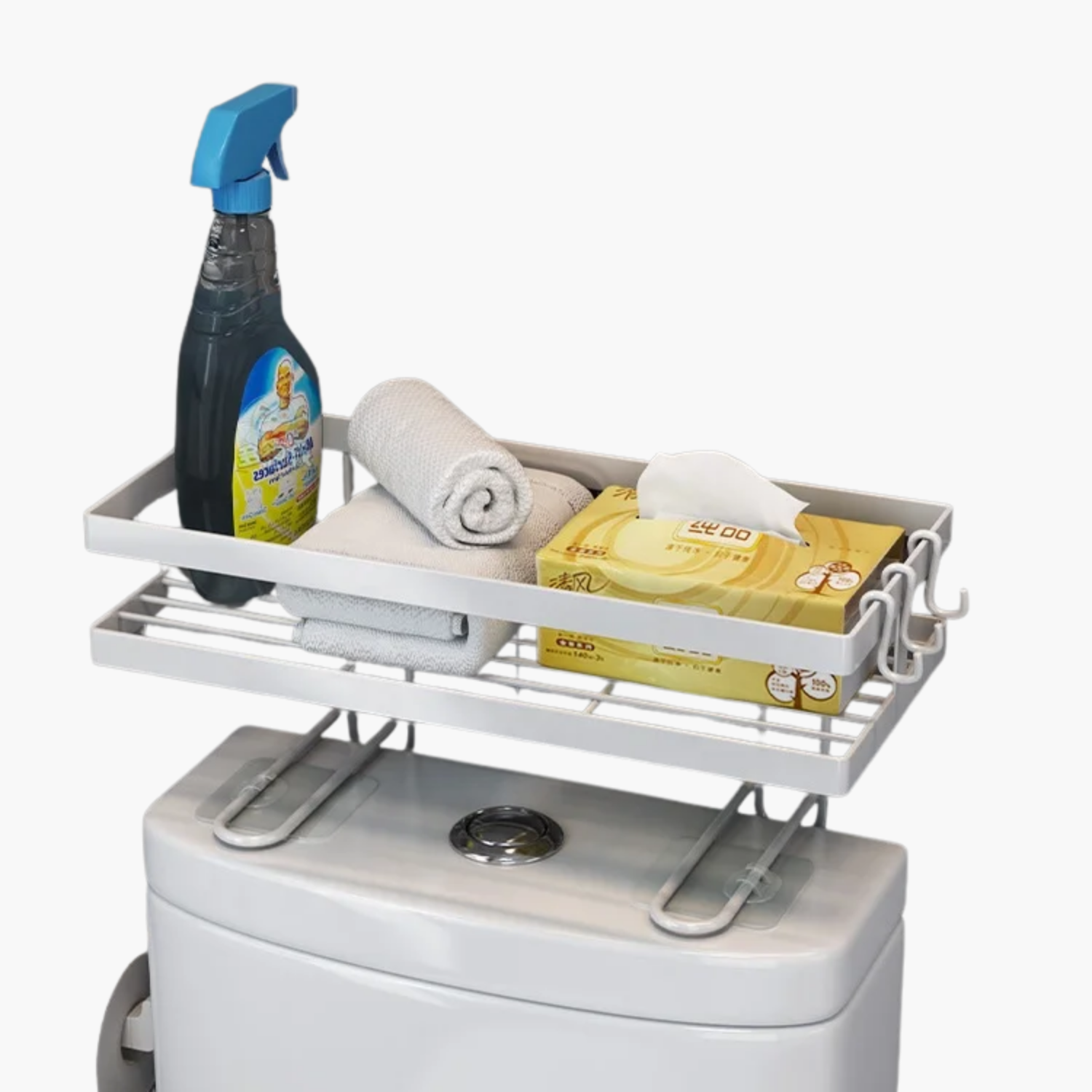 Organisateur salle de bain inox rangement vertical compact - optimise espace 3-4 rouleaux papier toilette drainage optimal
