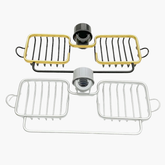 Panier porte-savon douche premium en situation - installation murale et utilisation pratique