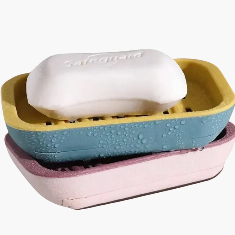 Porte-savon avec trou de drainage blanc - évacuation eau optimale salle de bain - design moderne antidérapant