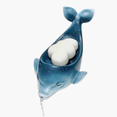 Porte-savon céramique dauphin premium design ciel étoilé bleu - forme poisson unique drainage optimal décoration marine ludique

