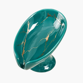 Porte-savon céramique feuille - vue arrière montrant la base antidérapante
