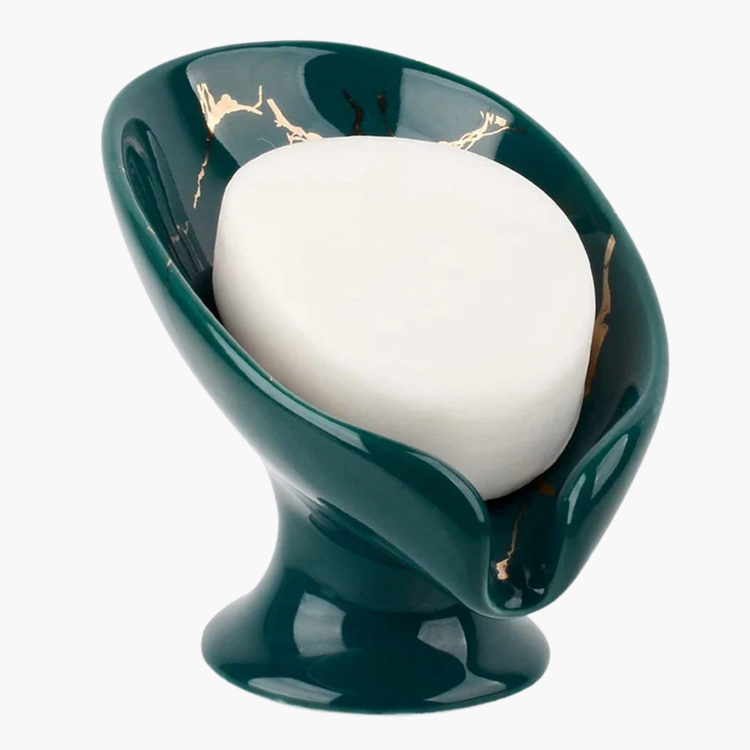 Porte-savon céramique élégant style classique - Accessoire salle de bain premium blanc