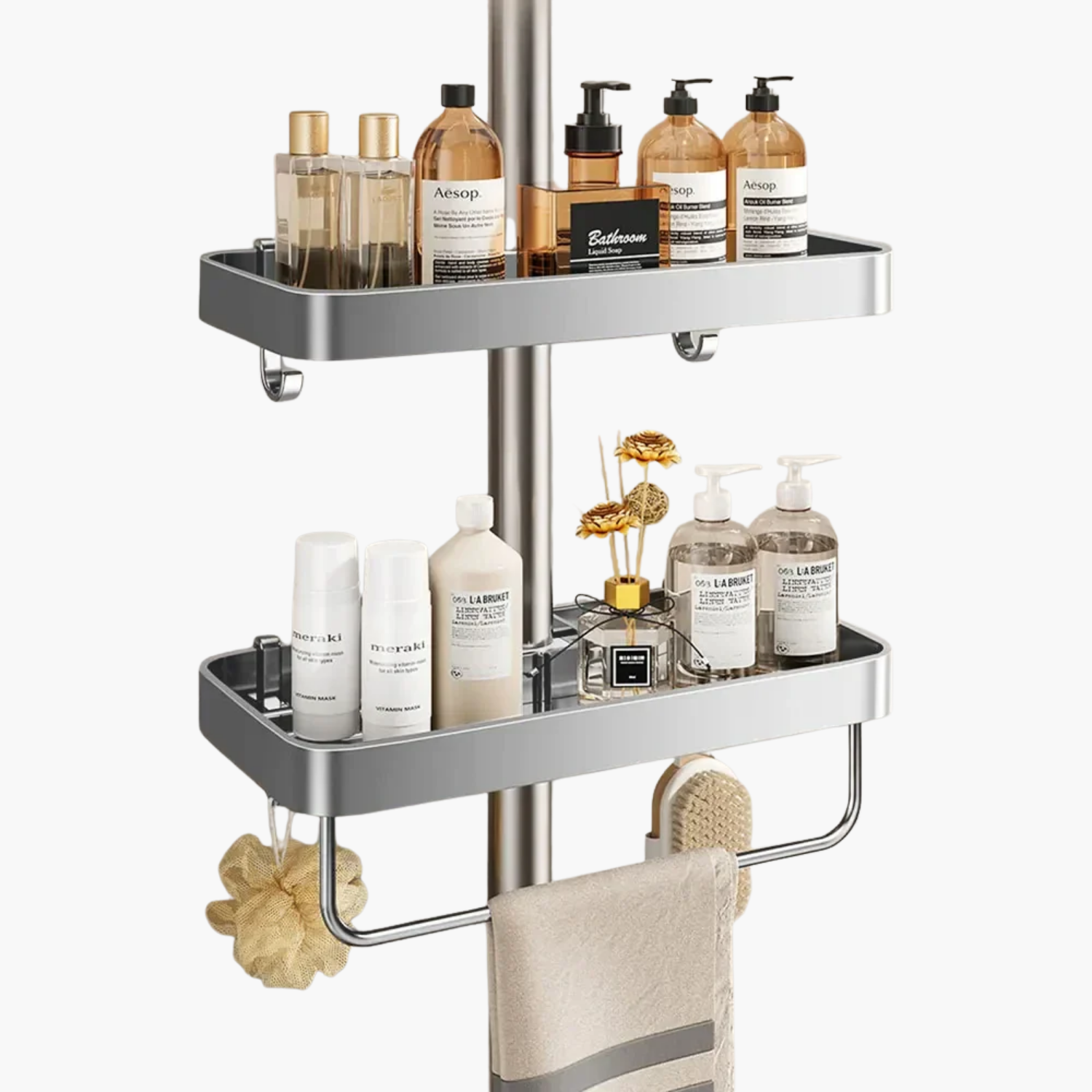 Porte-savon colonne douche premium support antidérapant moderne élégant 500g stable - Le porte savon