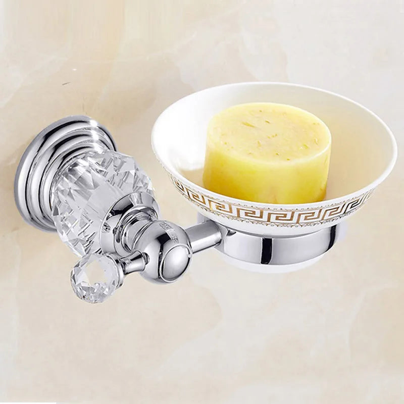 Porte-savon cristal premium finition détail - Transparent luxe brillant élégant noble salle de bain design
