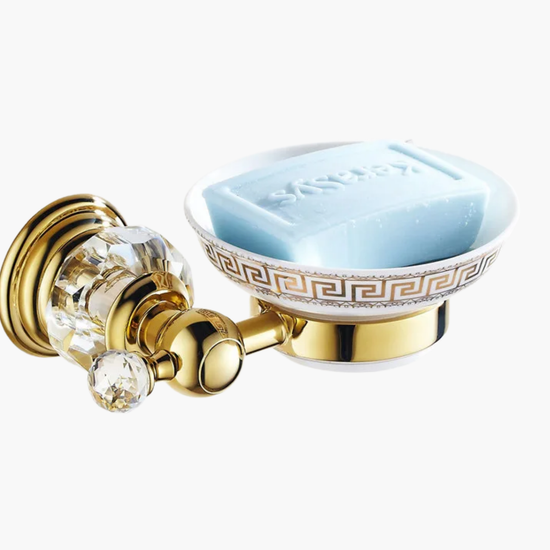 Porte-savon cristal transparent premium luxe - Accessoire salle de bain brillant élégant raffiné noble design