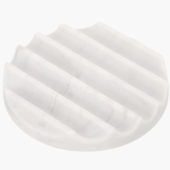 Porte-savon en marbre naturel premium avec veines uniques, élégant accessoire de salle de bain luxueux