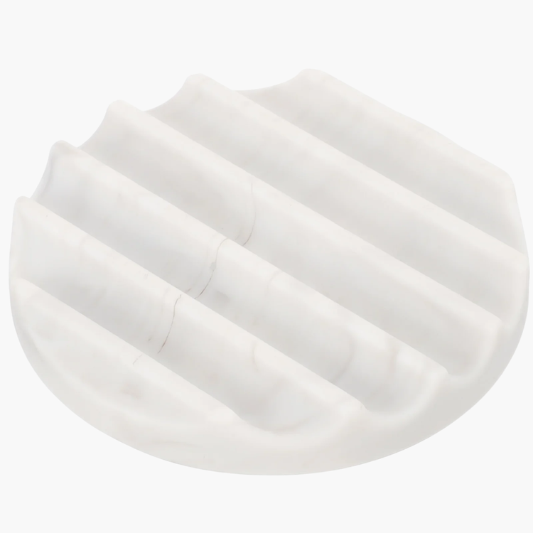 Porte-savon en marbre naturel premium avec veines uniques, élégant accessoire de salle de bain luxueux