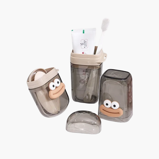 Porte-savon gobelet design premium vue détaillée - Forme ergonomique moderne évacuation eau salle de bain élégante