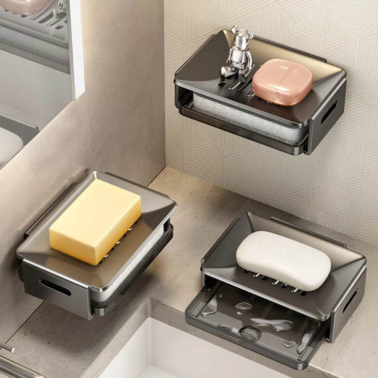 "Boîte porte-savon voyage ouverte montrant l&