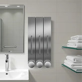 Support flacons gel douche design contemporain - Organisateur produits liquides douche avec base antidérapante
