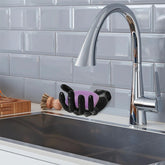 Vue arrière du porte-savon sculptural main premium - Design artistique original accessoire salle de bain
