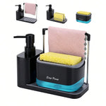 Distributeur Savon 2-en-1 Porte-Éponge - Cuisine Pratique Design - Vignette | Le porte savon