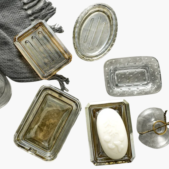 porte savon en verre transparent