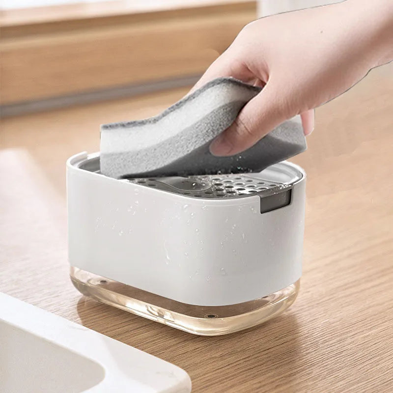 Porte-savon évier cuisine design compact - Support antidérapant pour savon vaisselle - Hygiène cuisine optimale
